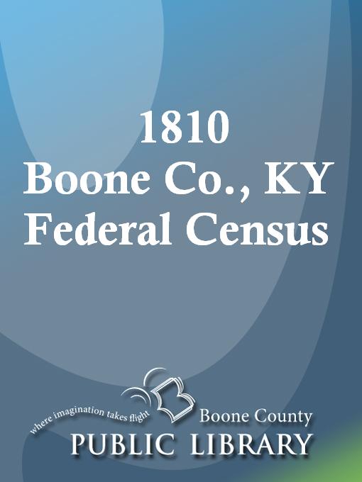 Cover image for 1810 Boone Co., KY Federal Census